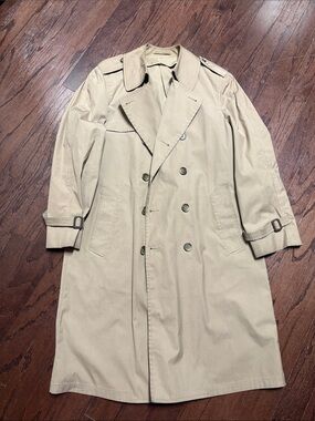London Fog Khaki Double-Breasted Trench Coat Shell